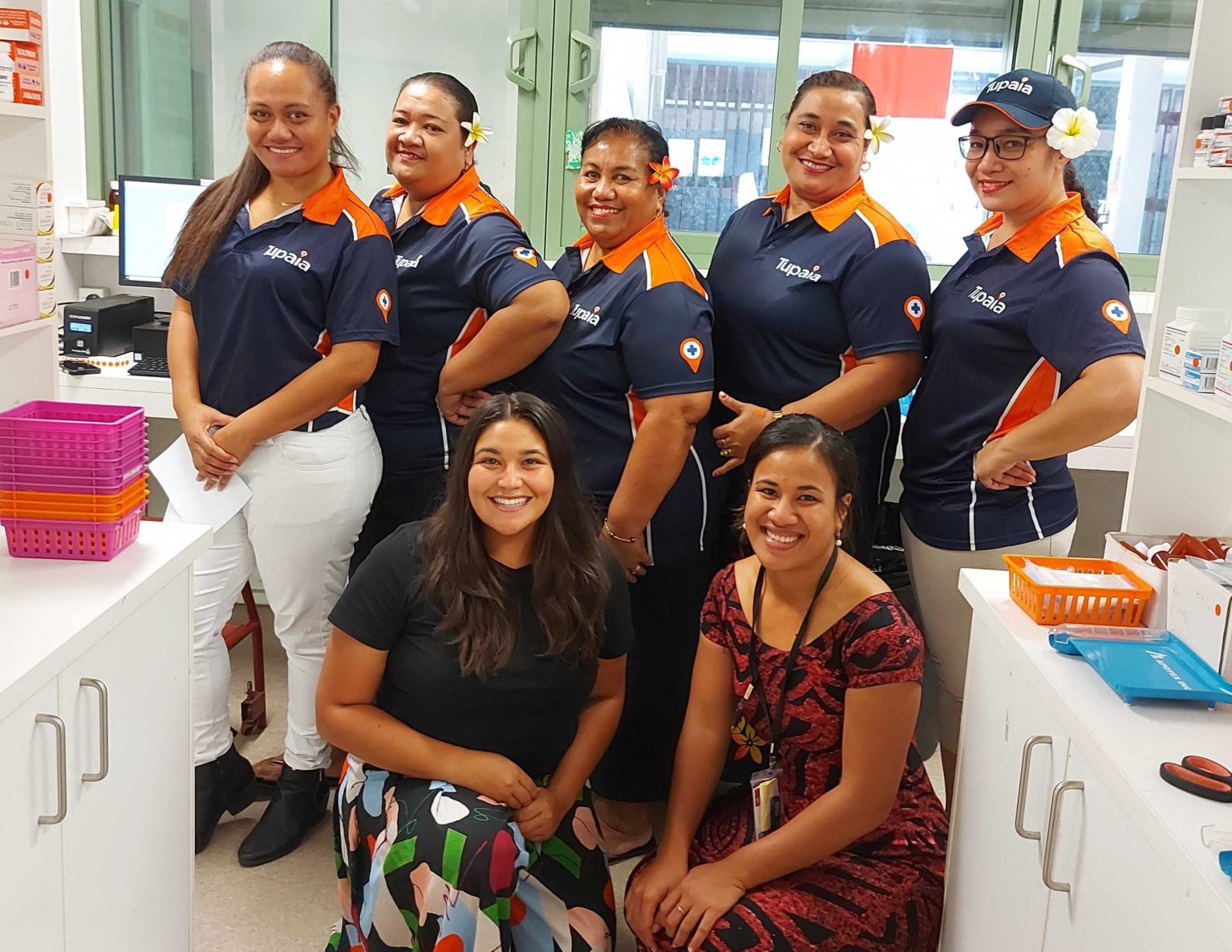 The BES team with health workers
